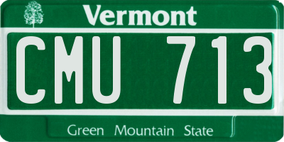 VT license plate CMU713