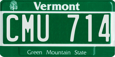 VT license plate CMU714