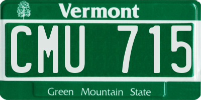 VT license plate CMU715