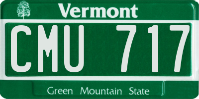 VT license plate CMU717