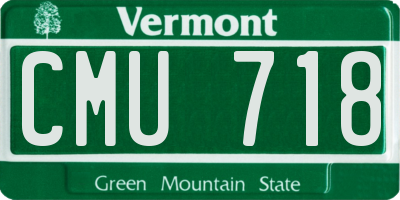 VT license plate CMU718