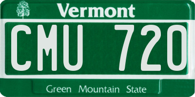VT license plate CMU720