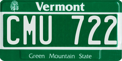 VT license plate CMU722
