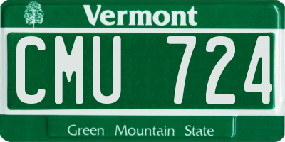 VT license plate CMU724