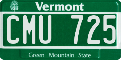 VT license plate CMU725