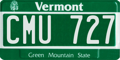 VT license plate CMU727