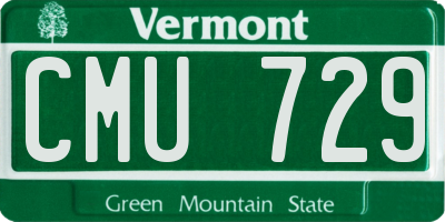 VT license plate CMU729