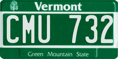 VT license plate CMU732