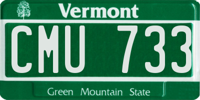 VT license plate CMU733