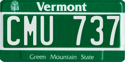 VT license plate CMU737
