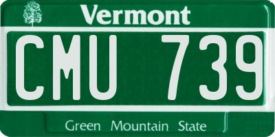 VT license plate CMU739