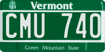 VT license plate CMU740