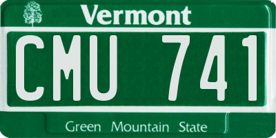 VT license plate CMU741