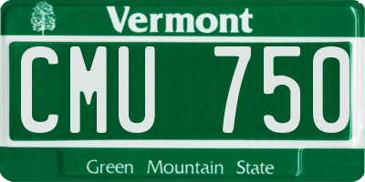 VT license plate CMU750