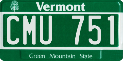 VT license plate CMU751