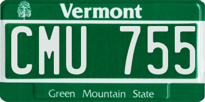VT license plate CMU755