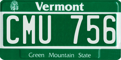 VT license plate CMU756