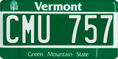VT license plate CMU757