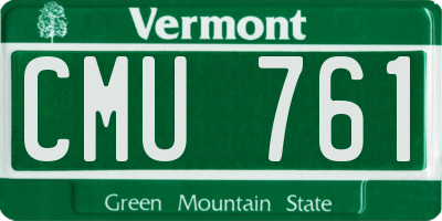 VT license plate CMU761