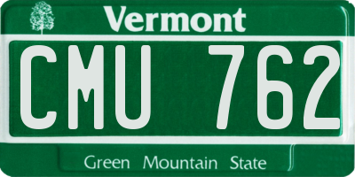 VT license plate CMU762