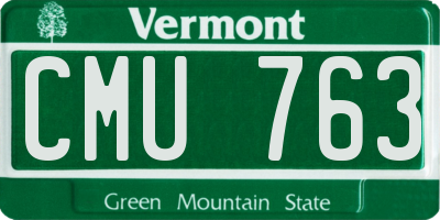 VT license plate CMU763