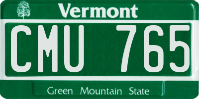 VT license plate CMU765