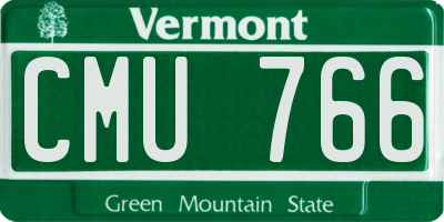 VT license plate CMU766