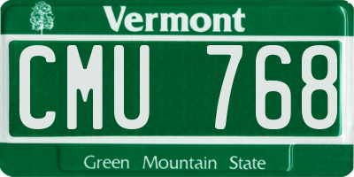 VT license plate CMU768