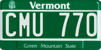 VT license plate CMU770