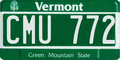 VT license plate CMU772