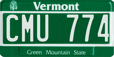 VT license plate CMU774