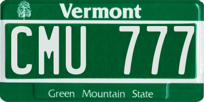 VT license plate CMU777