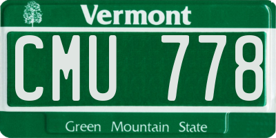 VT license plate CMU778
