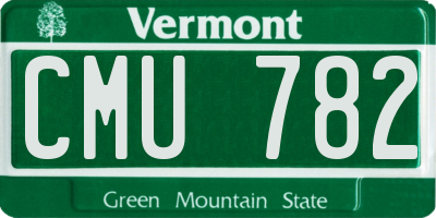 VT license plate CMU782