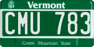 VT license plate CMU783