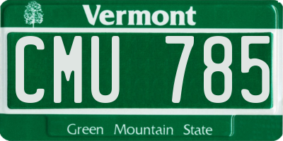 VT license plate CMU785
