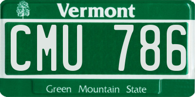 VT license plate CMU786