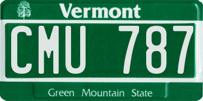 VT license plate CMU787