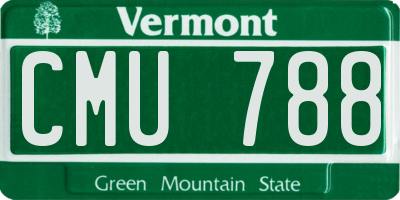 VT license plate CMU788