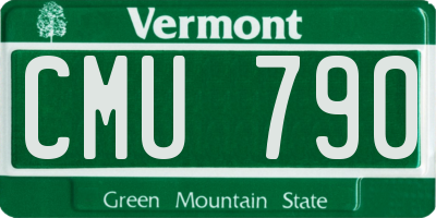 VT license plate CMU790