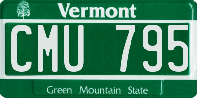 VT license plate CMU795
