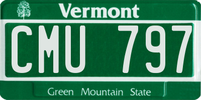VT license plate CMU797