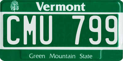 VT license plate CMU799