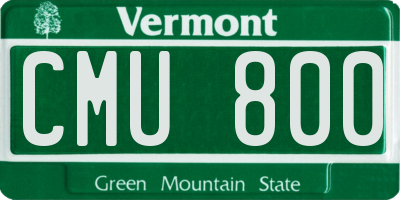 VT license plate CMU800
