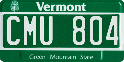 VT license plate CMU804