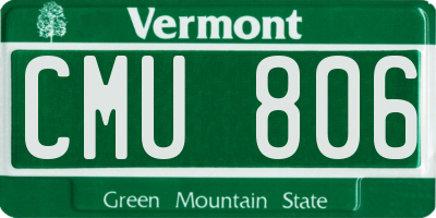 VT license plate CMU806
