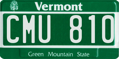 VT license plate CMU810