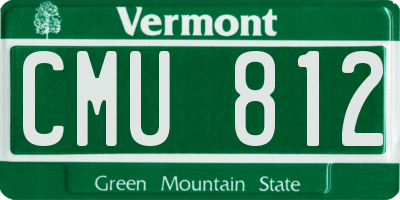 VT license plate CMU812