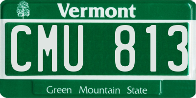 VT license plate CMU813