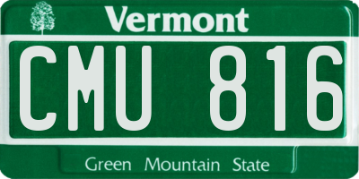 VT license plate CMU816